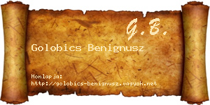 Golobics Benignusz névjegykártya